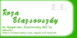 roza blazsovszky business card